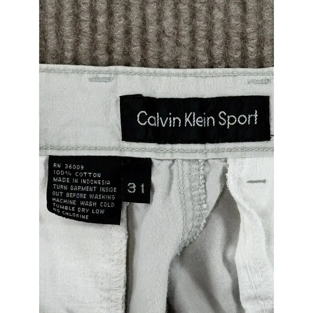 Vintage 90s Calvin Klein Sport Pleated Trousers Gray Pants Size 31